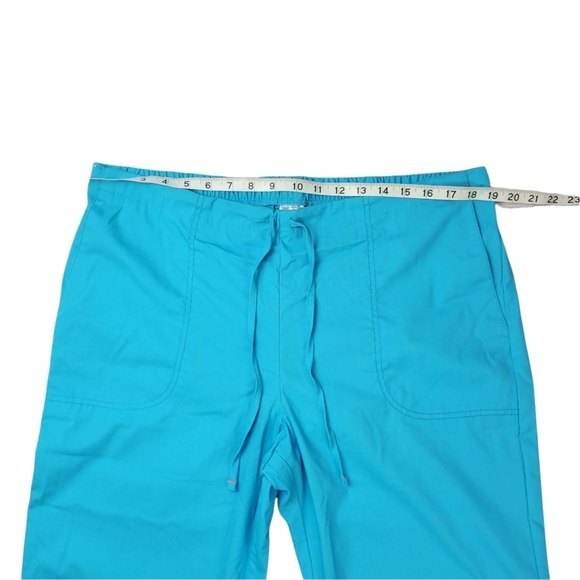 Code Happy Womens Drawstring Scrub Pants, Turquoise Blue, L, New With Tags, NWT - Picture 5 of 13
